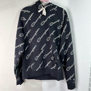 Champion Black Graphic Design Hoodie